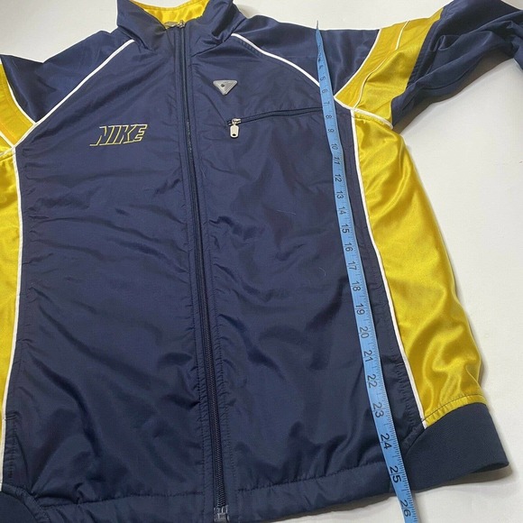 Nike Athletics Youth SZ L 14-16 Track Jacket Full Zip Windbreaker Blue Gold - Picture 9 of 10